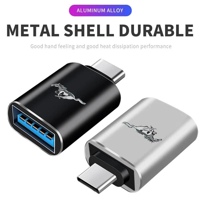 Car Sticker Hot For Ford Auto Interior Goods Type C To USB 3.0 Car Charging Converter for Ford Mustang Raptor Fiesta Focus 2 3 4