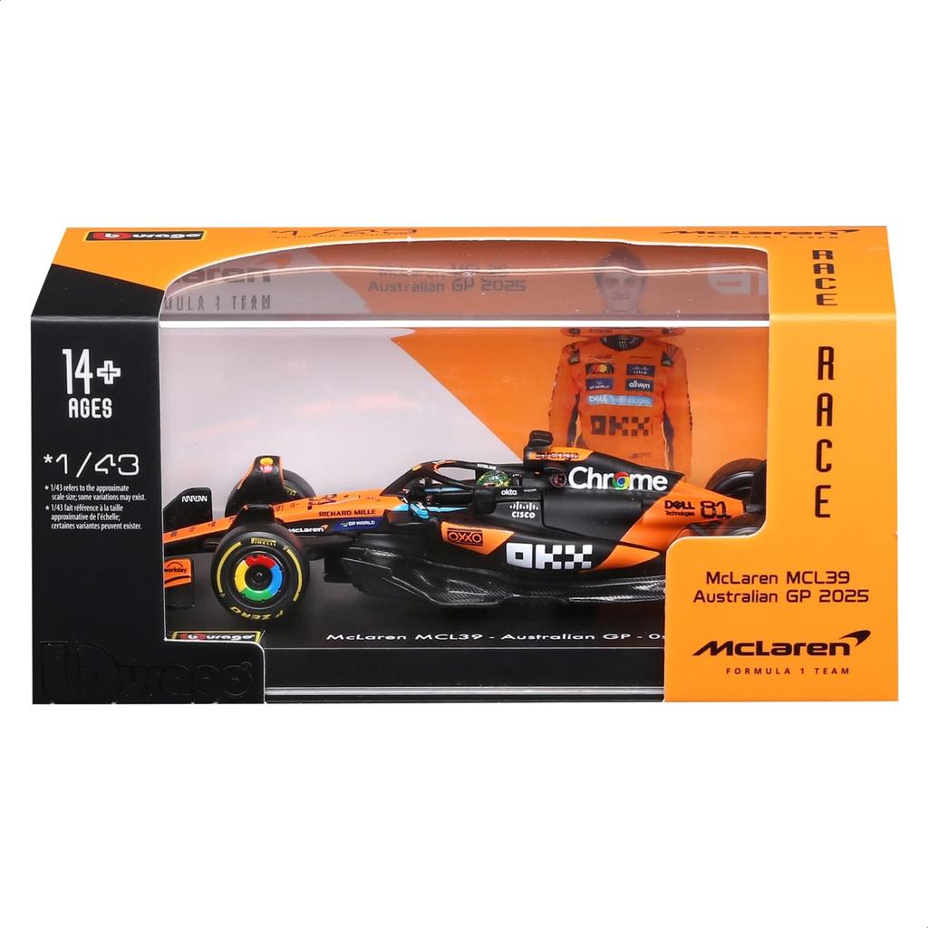 Bburago 2025 Model Signature Series F1 McLaren Team MCL39 Oscar Piastri Australian GP Race Sports Car Miniature Diecast Car Finished Product 1/43 #81