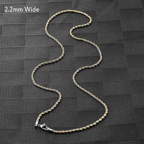 5 Colors Stainless Steel Twist Rope Chain Necklace for Women Men Black/Silver/Gold Color Plated Choker Metal Fashion Jewelry