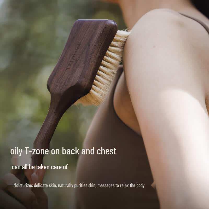 Boar Bristle Long-Handle Bath Brush