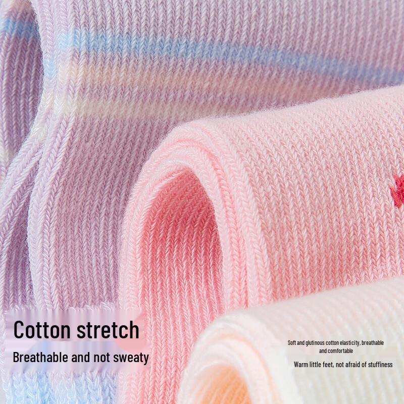 Minibala Kids Soft Cotton Blend Mid-Calf Socks (3 Pairs)