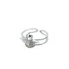 Fashion Letter Ring Opening Love Flower Adjustable Ring Hipster Personality Double Index Finger Jewelry