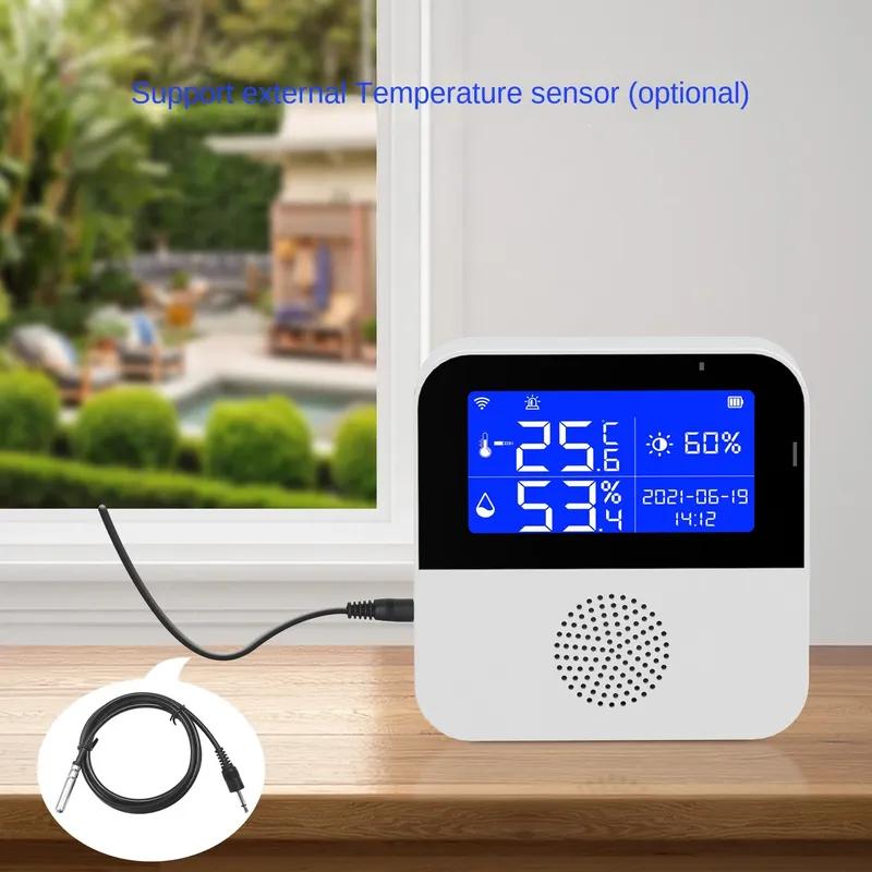 Tuya Smart WiFi Temperature Humidity Sensor LCD Display Devices Indoor Outdoor Thermometer Hygrometer Meter Supports Alexa