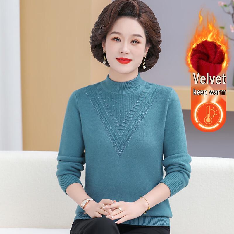 

YUZHAOLIN Women s Fleece-lined Pullover Sweater 2XL