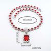 Cuore d'Oceano Retrò, Smeraldo, Rubino Ciondolo, Collana, Catena per Maglione da Uomo e Donna, Moda Europea e Americana, Lusso Leggero e di Alta Gamma