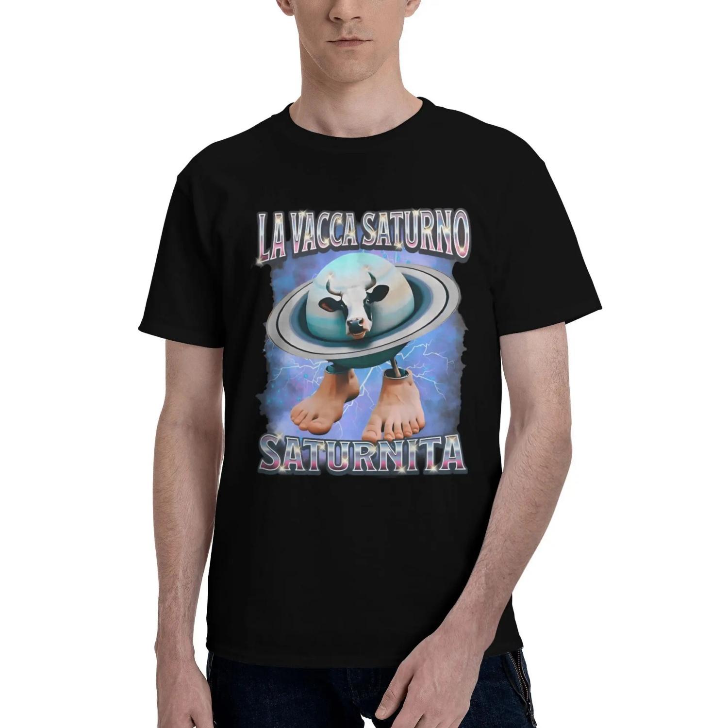 

Men s T-Shirt La Vacca Saturno Saturnita T Shirts Harajuku Italian Brainrot Summer Tees Y2K Funny Pattern Cotton Clothes Gift S разноцветный