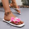 Fashion Women's Square Head Flip-Flops 2025 Summer New High-heeled Slippers Elegant Flowers Designer Slippers Flat Sandalias