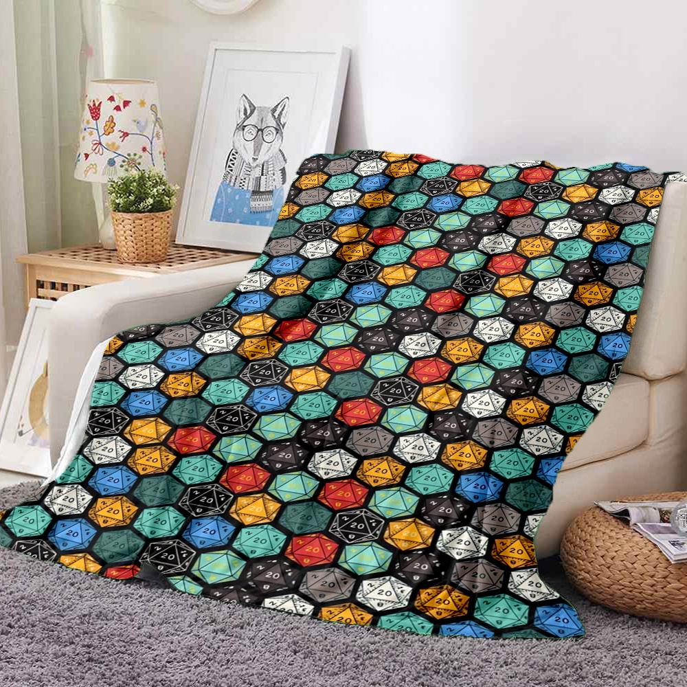 Hexagon Flannel Blanket Throw Blanket Soft Warm Sofa Bed Camping Car home Decor Unique Christmas Gift C9302667