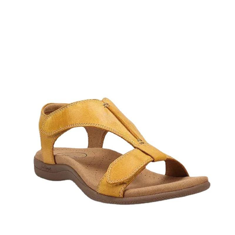 Sandals women's summer European and American flat arch massage Velcro word casual beach sandals