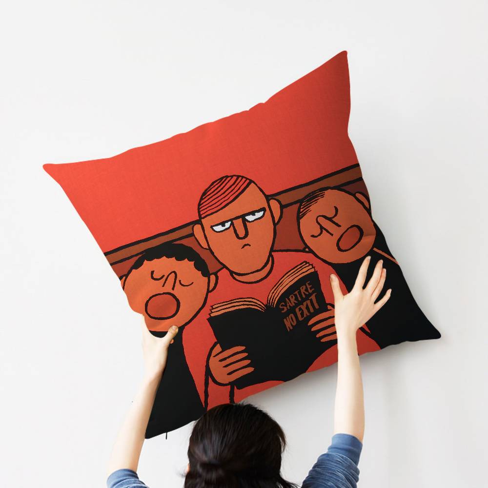 Kunst JJean JJullien Niedliche Kissenbezüge Kissenbezug Wohnzimmer Sofa Heimdekoration Maßgeschneidert