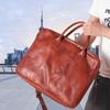 Men's Retro Genuine Leather Multi-Compartment Briefcase and Backpack