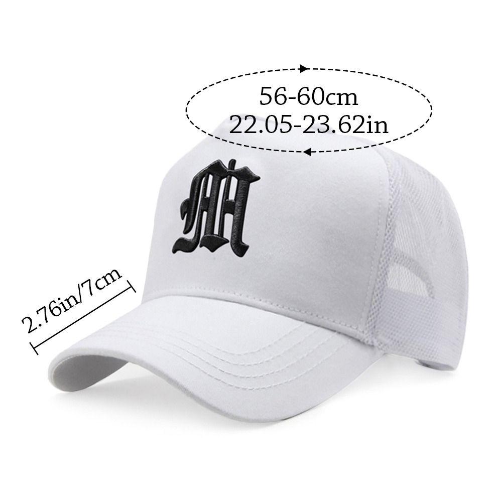 Lässige Mesh-Sommer-Baseballkappe Hip-Hop-Buchstaben-Sportkappe Verstellbare Atmungsaktive Trucker-Kappe Outdoor