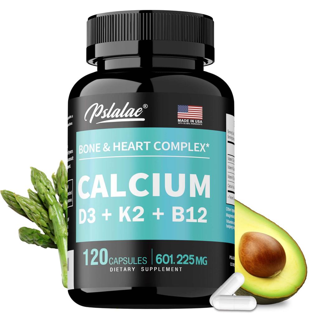 4-in-1 Calcium Supplement, Calcium 600 Mg, Vitamin D3, Vitamin K2, and Vitamin B12 5000 IU