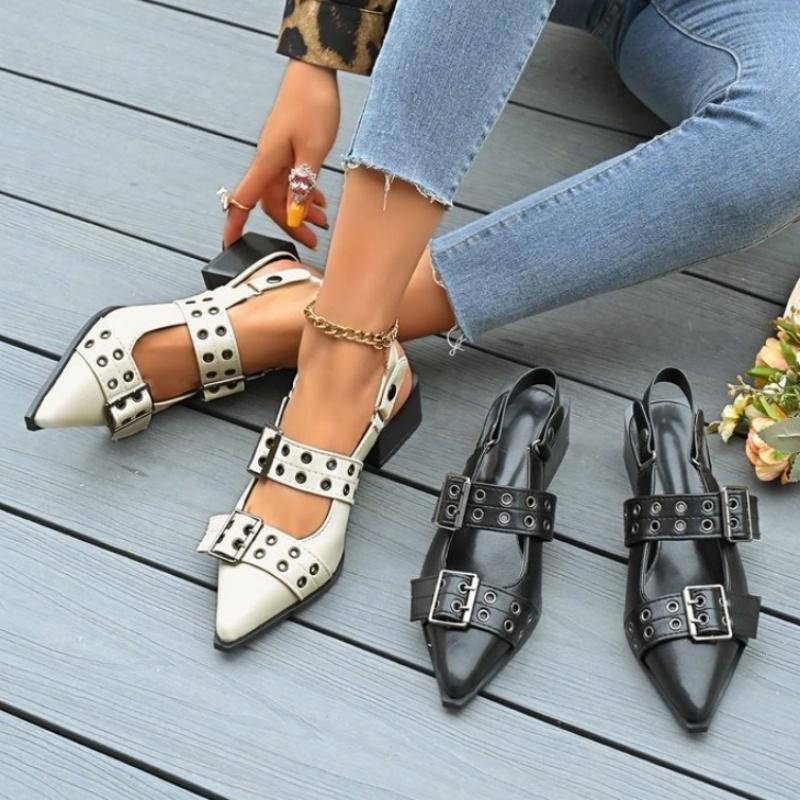 Fashion New Women Platform Sandals Pointed Toe 2025 Spring Fashion Shallow Sandals Flats Slip on Outdoor Shoes Big Size Zapatos De Mujer