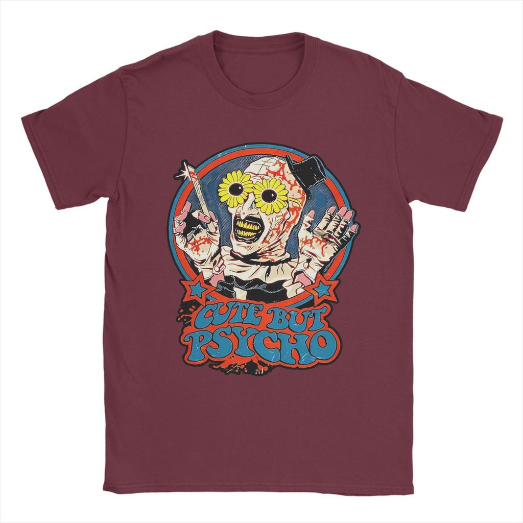 Cute But Psycho Terrifier T Shirt Men Cotton Amazing T-Shirts Crewneck  Tees Short Sleeve Clothes Graphic Printed