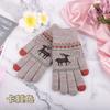 Double Gloves Deer Piled Thickened Christmas Cold Warm Knitted Wool Winter Outdoor Women's Gloves