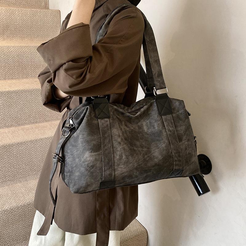 2026 New Lage Capacity Women's Tote Bag Vintage Luxury Designer Female Shoulder Bag High Quality PU Leather Crossbody Bag