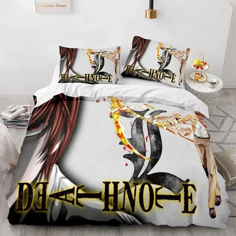 3D Print Anime Death Note Bedding Set Single Twin Full Queen King Size Bed Set Adult Kids Bedroom Duvet Cover Sets Home Textiles