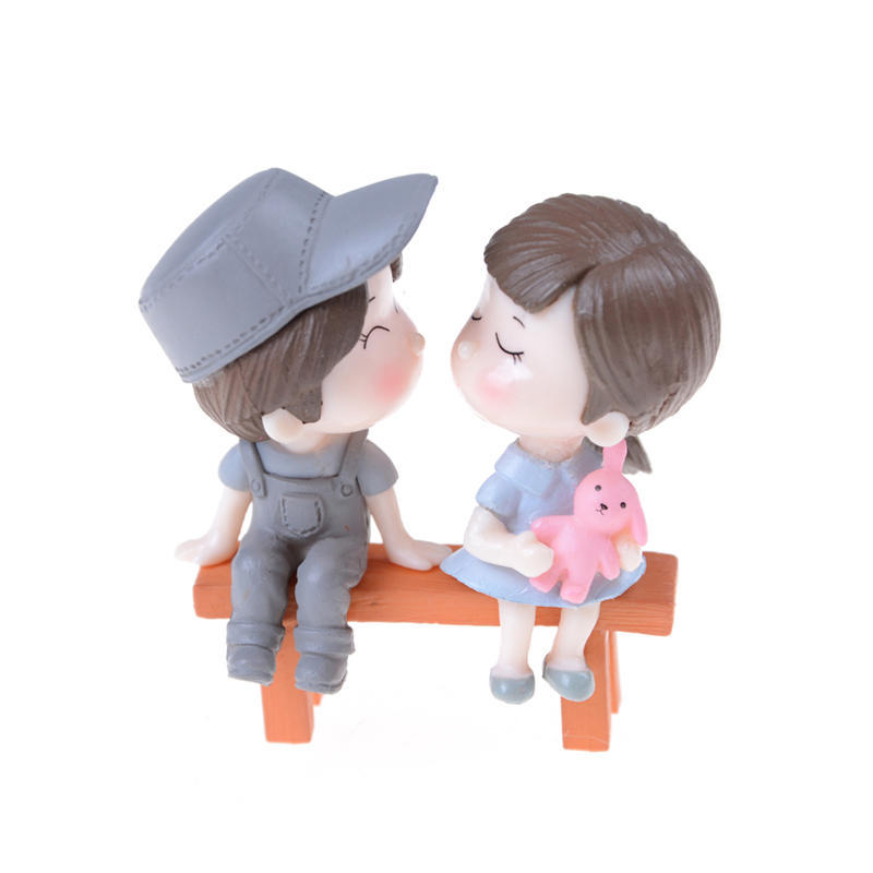 3Pcs/Set Lovers Miniature Landscape Ornaments Garden Bonsai Dollhouse Decoration