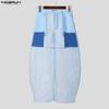 INCERUN Men High Waist Zip-up See Through Perspective Party Long Pants Trousers