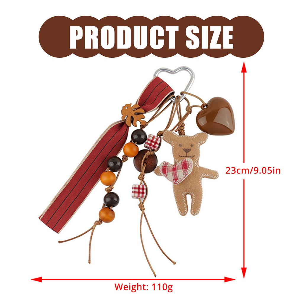 Fabric Bear Key Pendant Practical Bag Charm Multifuntional Key Accessory for Gifting on Holidays and Special Occasions