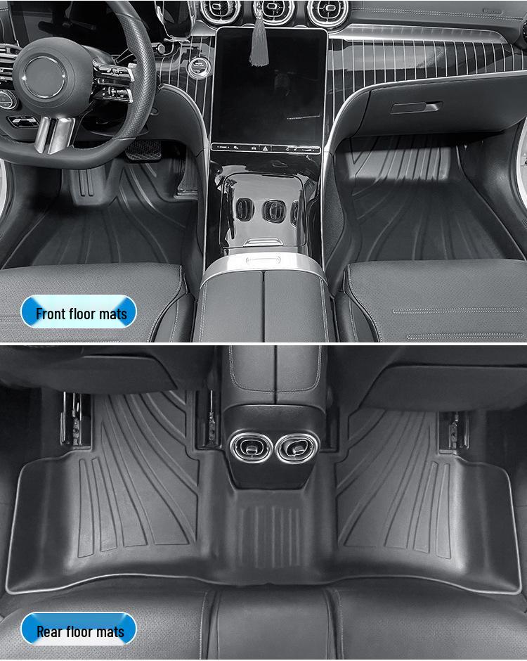 Mercedes-Benz C-Class/C260L Floor and Trunk Mats: Eco-Friendly, Stain-Resistant TPE, 2023 Model Suitable