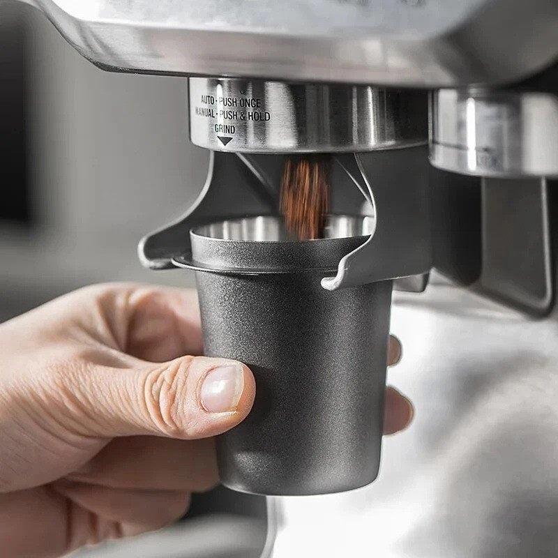 Espresso Powder Catch Cup Food Grade Stainless Steel Portable Coffee Dosing Cup 51mm 58mm Practical Coffee Bar Accessory