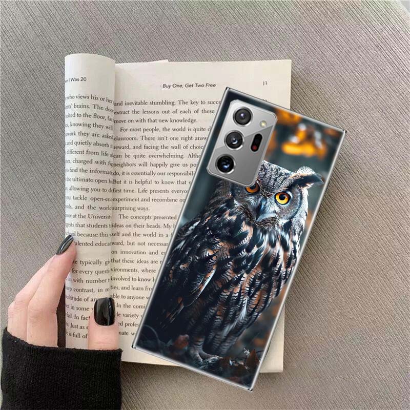 Snow Cute Owl Animal Phone Case For Samsung Galaxy S25 Edge S24 S23 FE S22 S26 Ultra S21 S20 S10 Plus Capa Soft