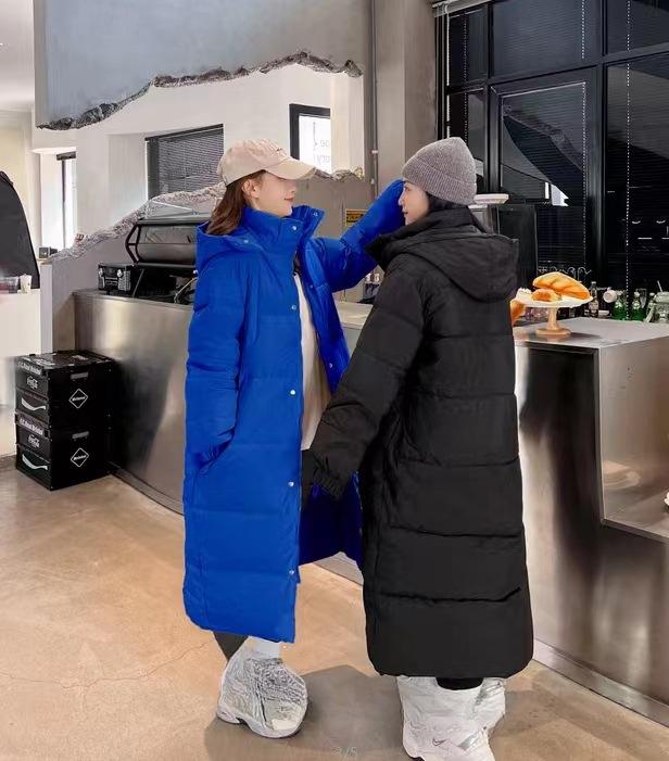 Daunen-Baumwolljacke, lange Knielänge, koreanische Version, lockere und verdickte Baumwolljacke, neue Winterjacke, Damenstil