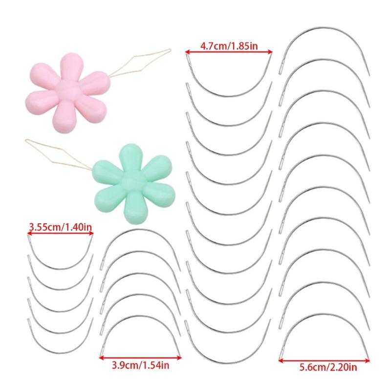 42/50/100/120Pcs Curved Needle C Type Leather Needle Curved Sewing Needle for Hand Sewing, Carpet Leather Canvas Repair