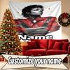Custom Name Personalized Michael Jackson Print Tapestry, Wall Art Decor, Bedroom, Dorm, Apartment, LivingRoom, Party Backdrop, Gift for Birthday