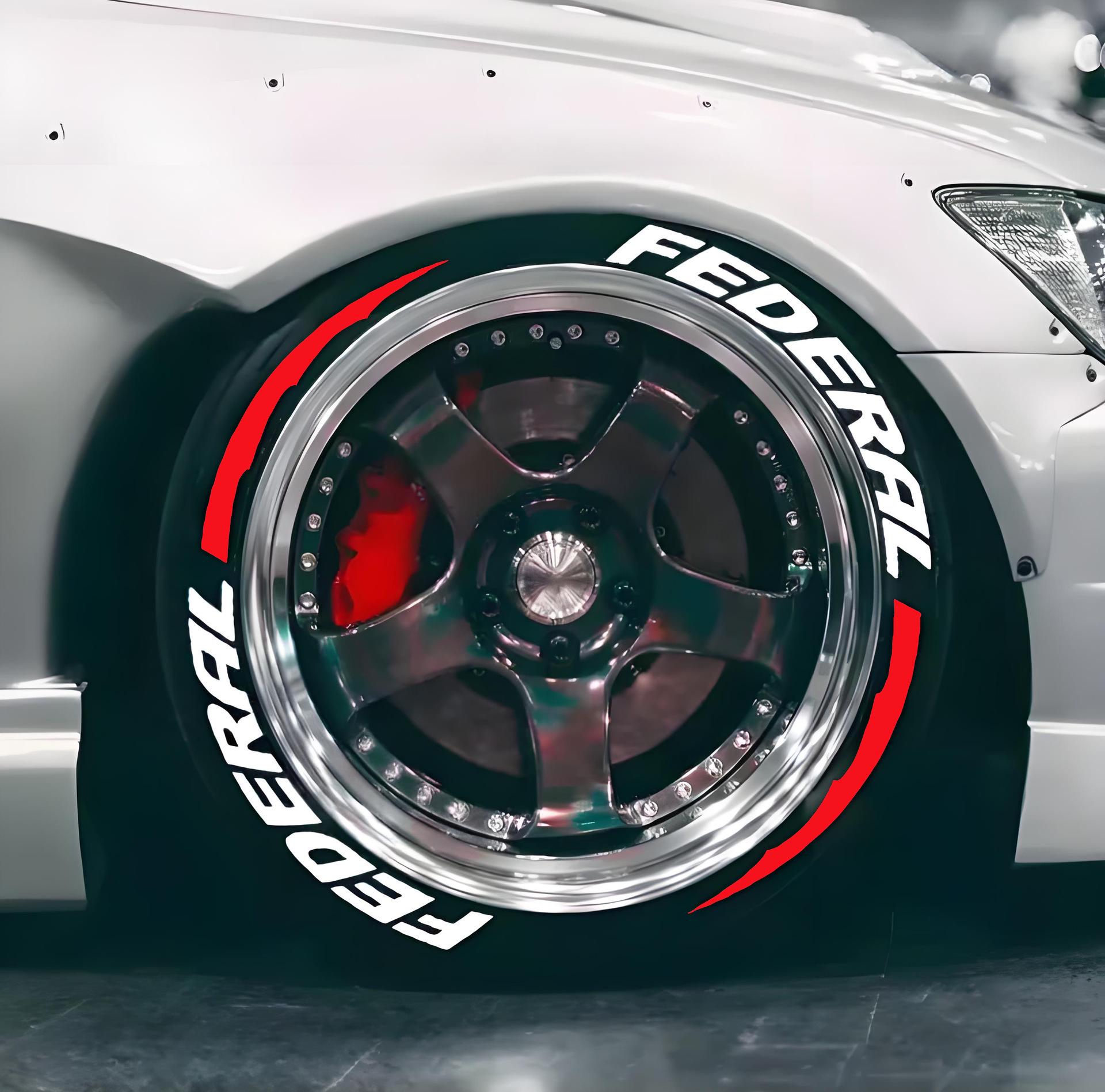 

Dual-Use Tire Letter Stickers: White Letters on Black Background for Cars & Motorcycles