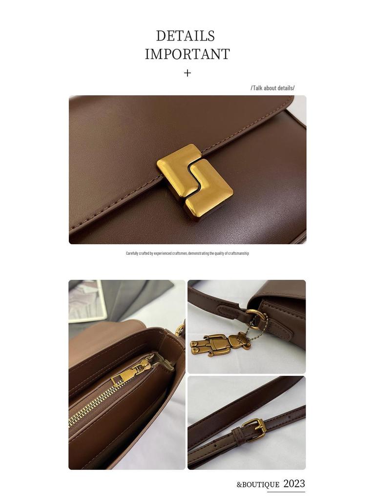 2025 Damen Retro Französische Schultertasche: Stilvolle, vielseitige kleine quadratische Umhängetasche