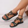 Women's Fashion Versatile Large Size Summer New Round Head Flat Bottom Breathable Casual Women's Sandals Non-slip Rubber