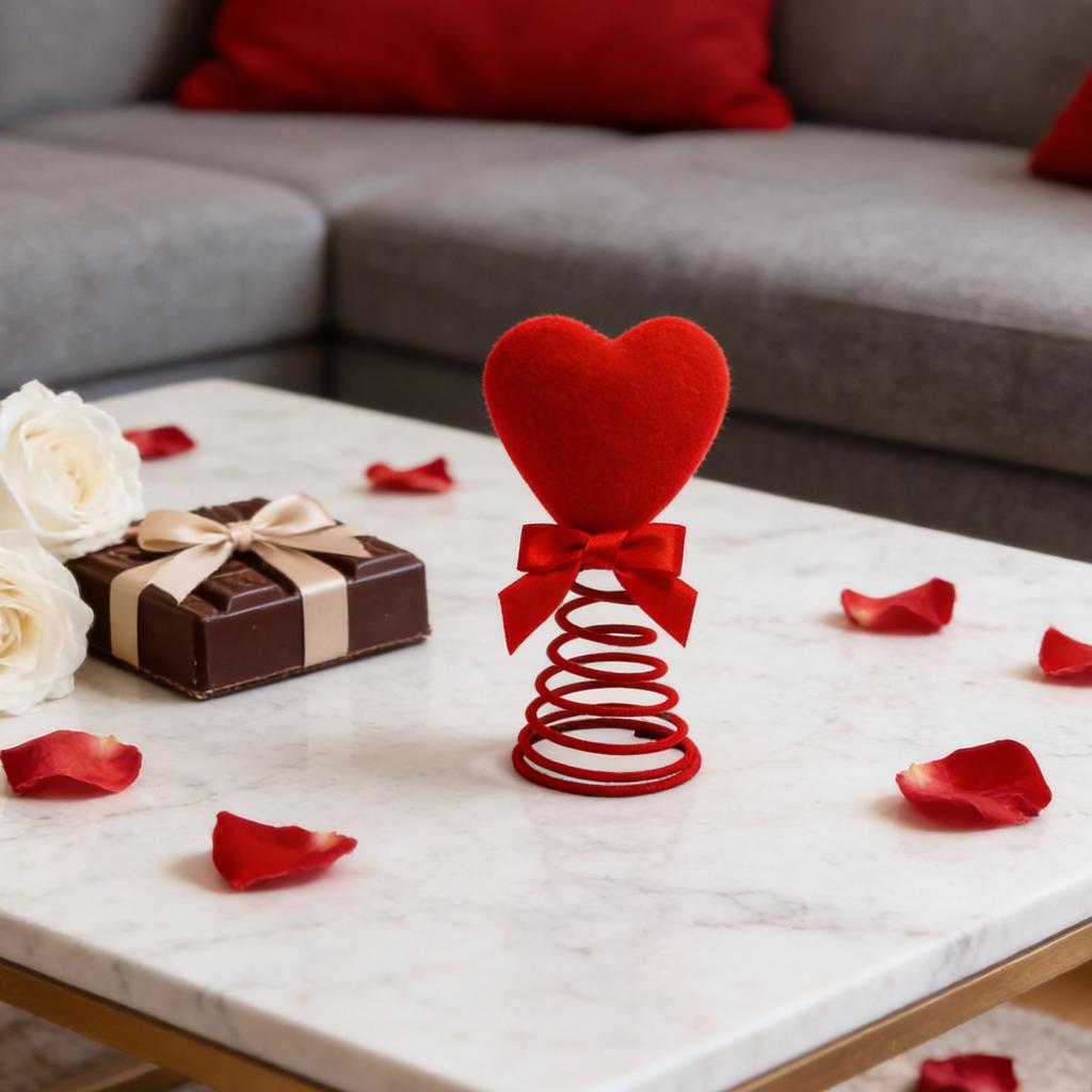 Valentine's Day Decorations, Treetop Star, 6,inch Heart,shaped Treetop Star, Suitable For Weddings, Baby Shower Supplies And Gifts.