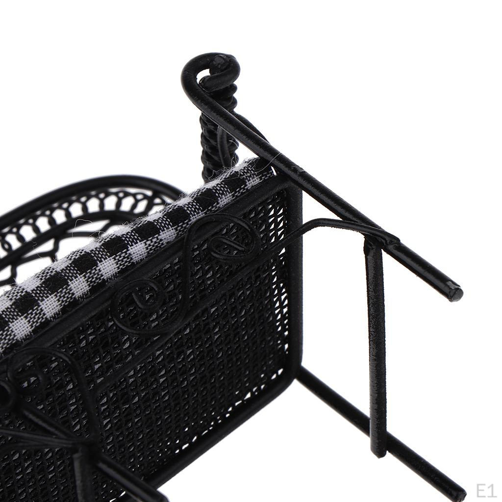 Dollhouse Decorations Kit Miniatures - 1:12 Scale Metal Double Sofa Arm with Seat Cushion (4 Colors