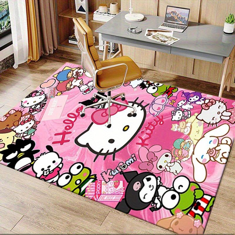 1pc Sanrio Hello Kitty Mermaid Printed Office Carpet Rectangle Rug Under The Table,Perfect Room Decor for Living Room, Bedroom, Kitchen, Non-slip Floo