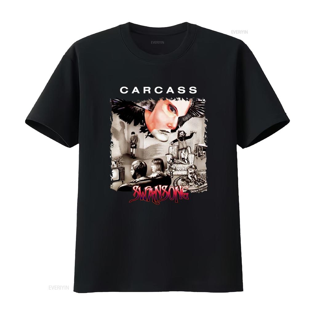 Carcass Swansong Music Cotton T Shirt Featuring Bill Steer Daniel Wilding Artwork Vintage Washed Fashion Soft Stretched