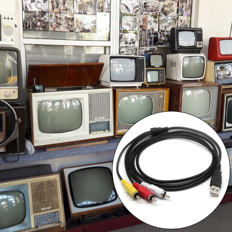 USB To 3RCA Video Cable USB Male/Female to 3RCA Male Splitter Cord for TVs PCs HDTV Devices