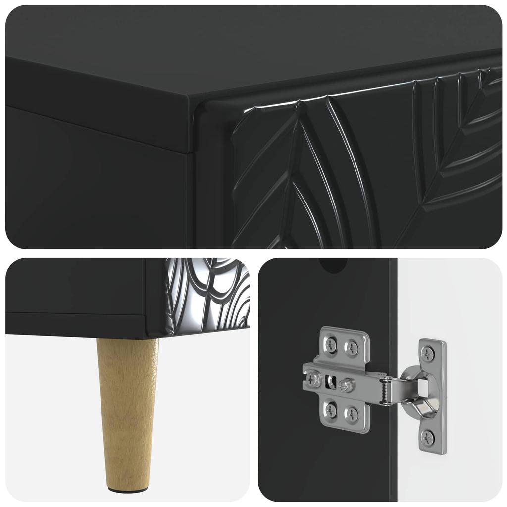 Bathroom Cabinet with Open Shelf DELFT Black