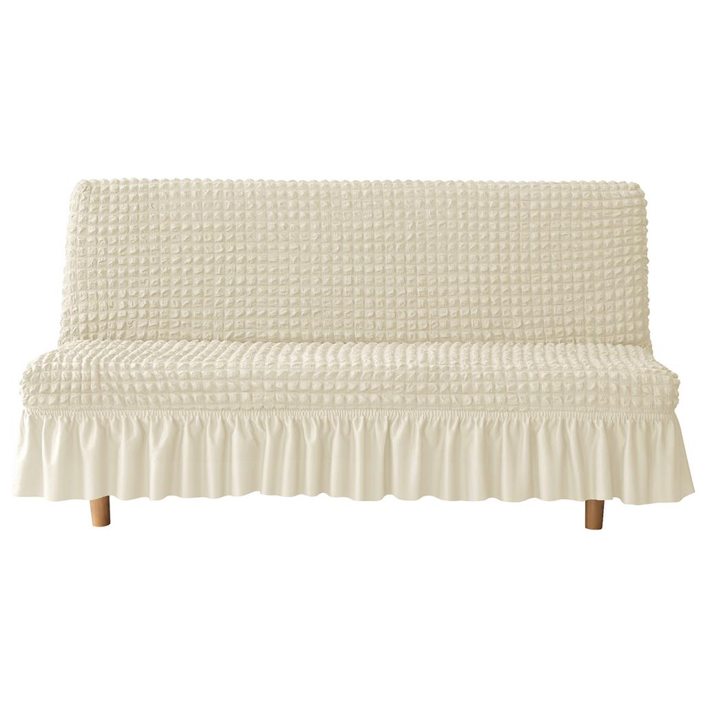 1PC M/L Seater Seersucker Futon Sofa Lipcover High Stretch Sofa Bed Skirt Cover Corner Sofa Protector Elastic Corner Couch Cover