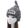 ZHENYUEQI KING Knitted Beanie with Leather Tag