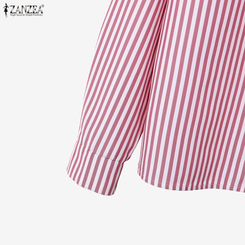 ZANZEA Damska Bluzka z Długim Rękawem i Długie Spódnice Casualowe Dwuczęściowe Zestawy