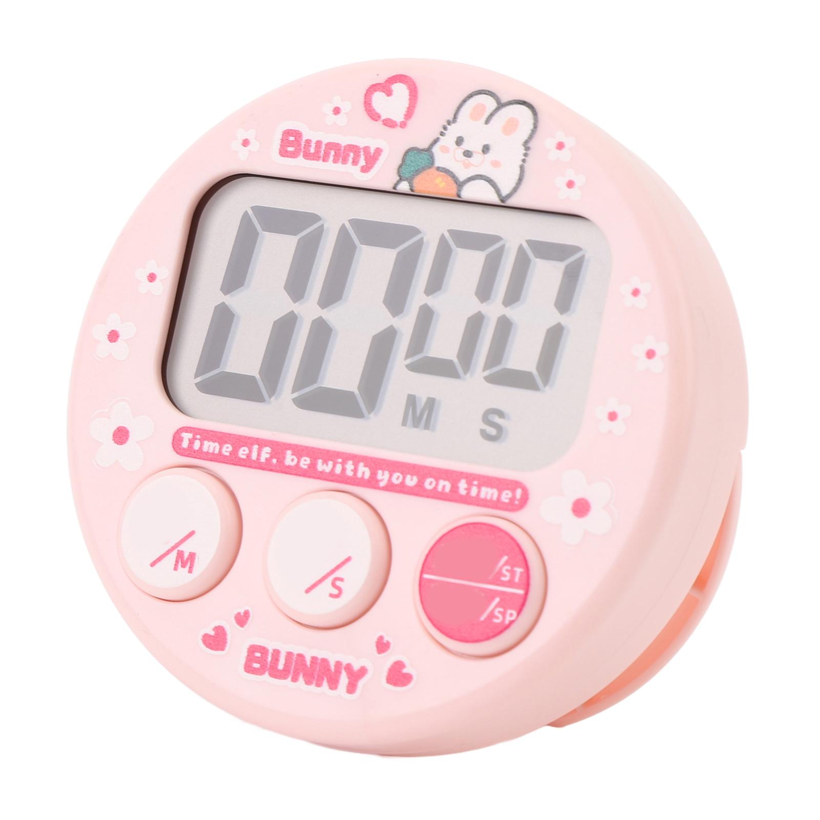 

Цифровой кухонный таймер с ЖК-дисплеем, компактный мультяшный электронный магнитный таймер для детей, синий розовый