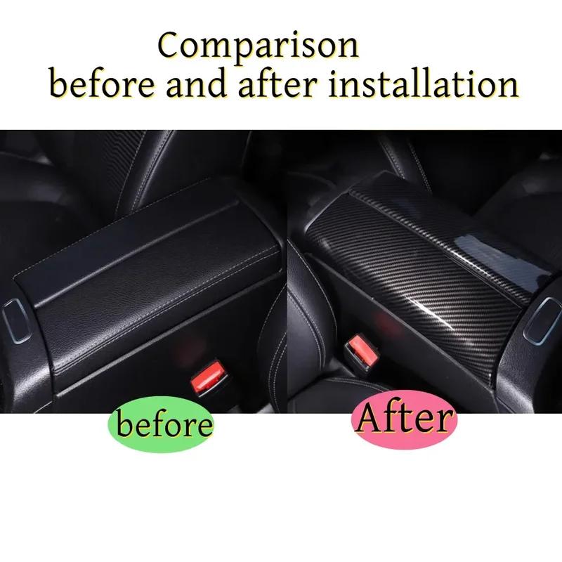 ABS Carbon Car Central Armrest Storage Box Panel Cover Trim For Mercedes Benz A B Class CLA GLA GLB W177 W247 C118 H247 2019-24