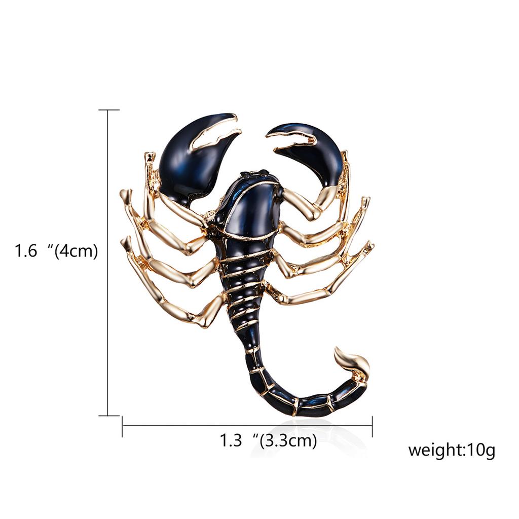 Retro Enamel Scorpion Brooches Pins For Women  Metal Insect Animal Coat Lapel Badge Corsage Dress Decoration Jewelry Gift
