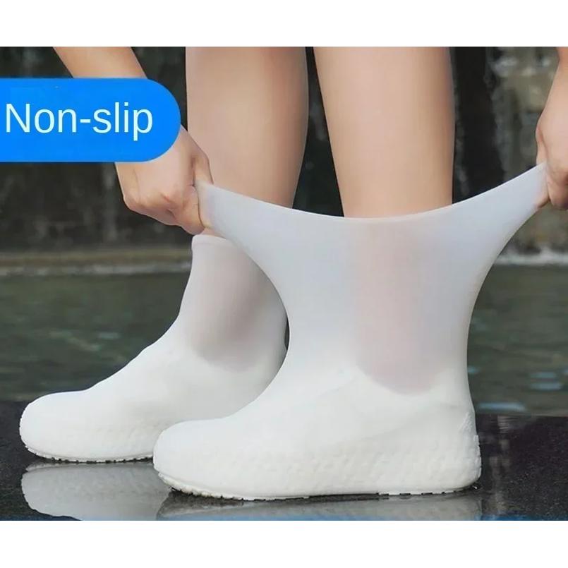 Silicone WaterProof Shoe Covers Lip-resistant Rubber Rain Boot Rain Gear Overshoes Accessories for Outdoor Rainy Day