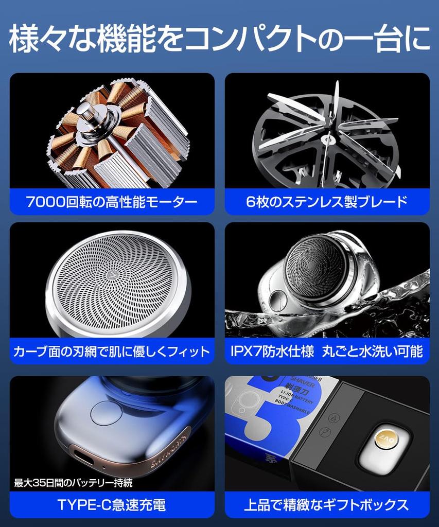 METZ Electric Small Travel Compact Electric Shaver for with Portable Rotary Low IPX7 15 Perfect for Business Carrying In the or As a Gift Shaver,