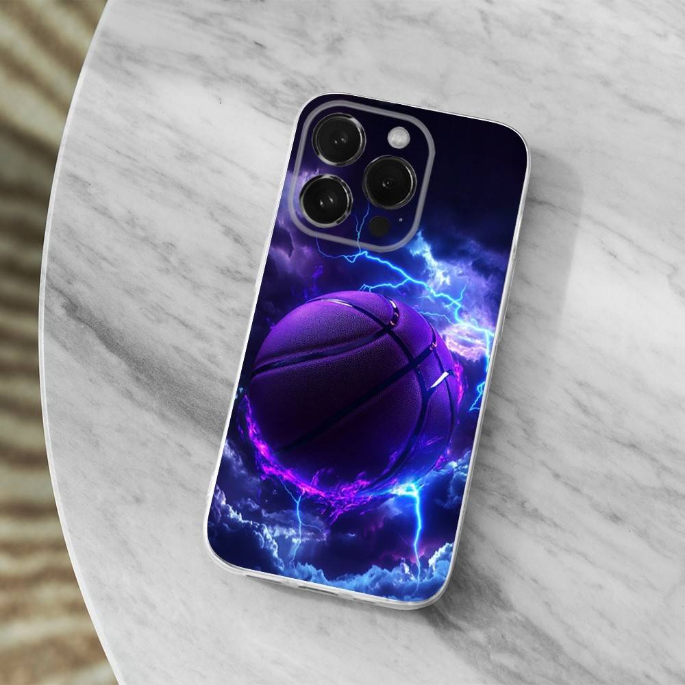 Sports Equipment Basketball Phone Case For iPhone,14,13,XR,SE,12,15,Pro,Max,Plus,11,17,16,X,XS,Mini Transparent Soft Cover