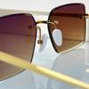 Unisex Luxury Frameless Square Sunglasses - Versatile Metal Fashion for Parties and Photos